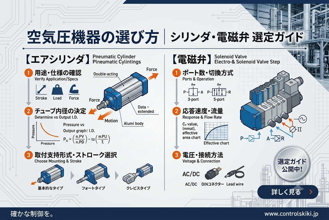空気圧機器の選び方｜シリンダ・電磁弁の選定ガイド