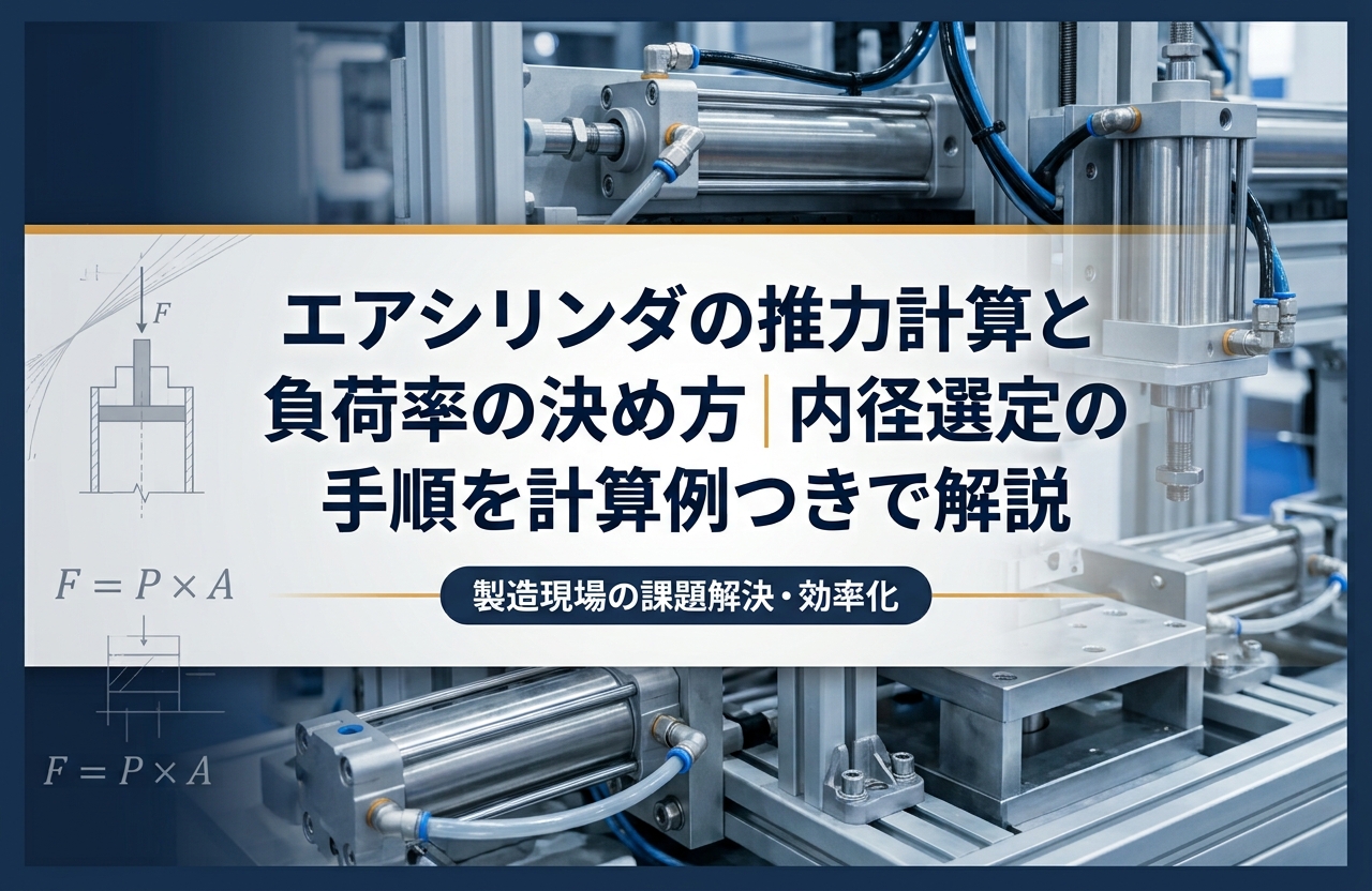 エアシリンダの推力計算と負荷率の決め方｜内径選定の手順を計算例つきで解説